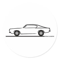 1968 1969 Plymouth Barracuda Round Stickers