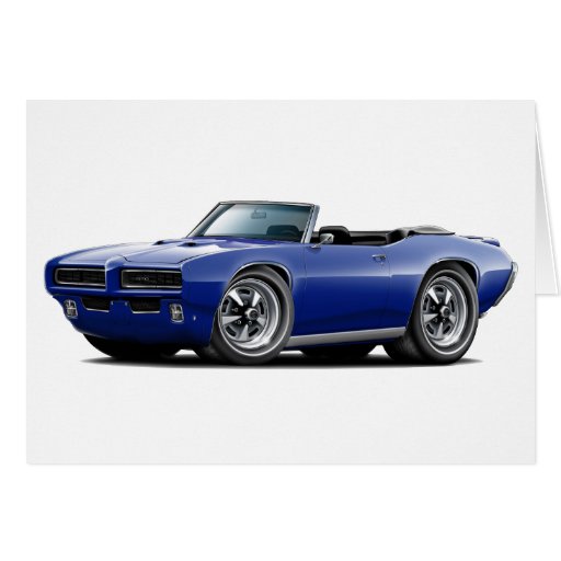 1968-69 GTO Dk Blue Convertible Greeting Cards from Zazzle.com