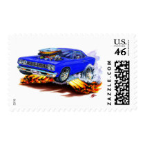 1968-69 Roadrunner Blue Car Postage Stamp
