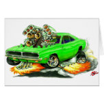 1968-70 Charger Lime Car Greeting Cards