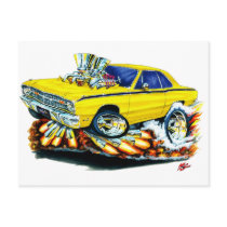 1968-71 Dodge Dart Yellow Car Postcards
