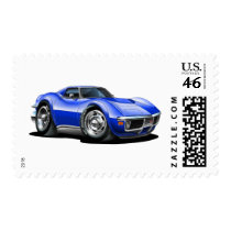 1968-72 Corvette Blue Car Postage Stamps