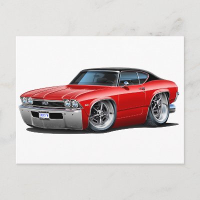 1968 Chevelle Red Black Top Post Card by maddmaxart