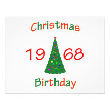 1968 Christmas Birthday Invitations