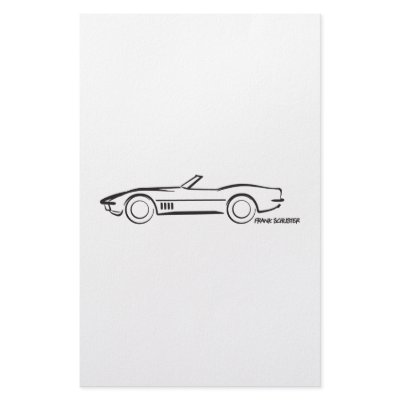 1968 Corvette Convertible BLK Customized Stationery by frengi
