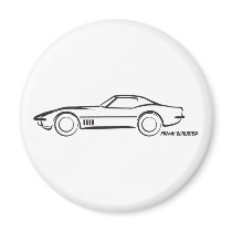 1968 Corvette Hardtop BLK Fridge Magnets