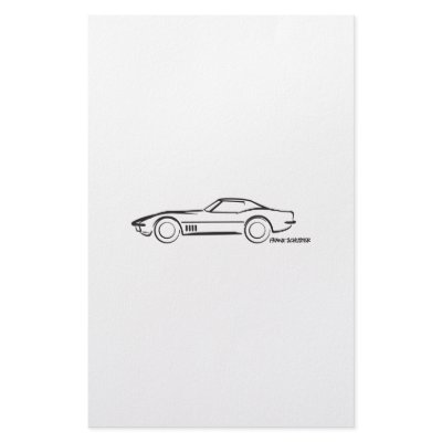 1968 Corvette Hardtop BLK Custom Stationery by frengi