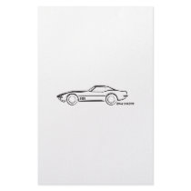 1968 Corvette Hardtop BLK Custom Stationery