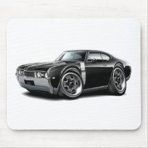 1968 Olds 442  Black-White Car Mousepads