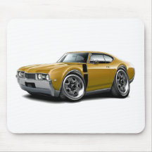 1968 Olds 442 Gold-Black Car Mouse Pad