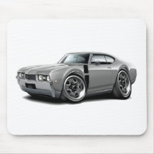 1968 Olds 442 Grey-Black Car Mouse Pads