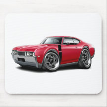 1968 Olds 442 Red-Black Car Mousepads