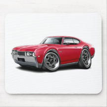 1968 Olds 442 Red Car Mouse Pads