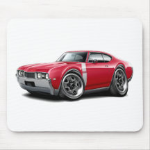 1968 Olds 442 Red-White Car Mousepad