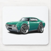 1968 Olds 442 Teal-White Car Mouse Pad