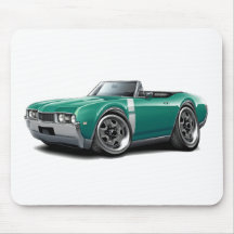 1968 Olds 442 Teal-White Convertible Mouse Pad