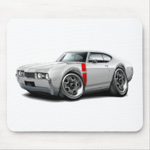 1968 Olds 442 White-Red Car Mouse Pad