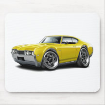 1968 Olds 442 Yellow Car Mouse Pad