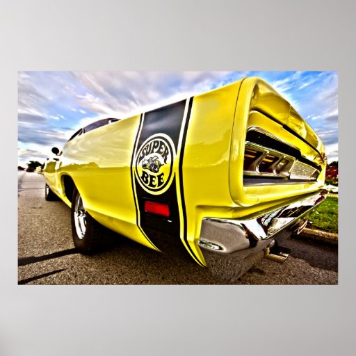 1969 1970 Dodge Coronet Super Bee Hdr Art Poster Zazzle