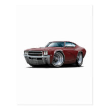 1969 Buick GS Maroon Car Post Cards