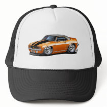 1969 Camaro Orange-Black Top Car Mesh Hat