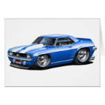 1969 Camaro SS Blue-White Car Card