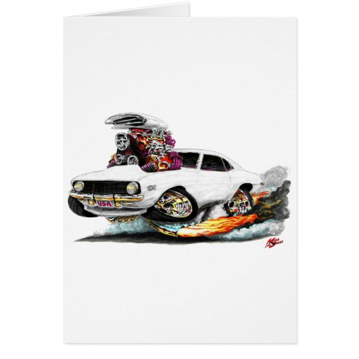 1969 Camaro SS White Car Card