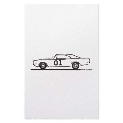 1969 Dodge Charger General Lee Stationery Paper by frengi