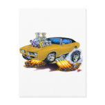 1969 GTO Gold Car Post Card