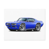 1969 GTO Judge Blue Car Postcards