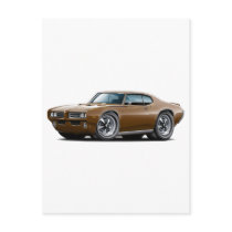 1969 GTO Judge Brown Car Postcard