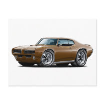 1969 GTO Judge Brown Hidden Headlight Car Post Cards