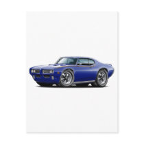 1969 GTO Judge Dark Blue Car Post Card