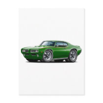 1969 GTO Judge Green Car Postcard