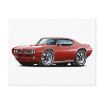 1969 GTO Judge Maroon Car Post Cards