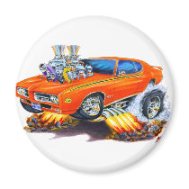 1969 GTO Judge Orange Car Magnet