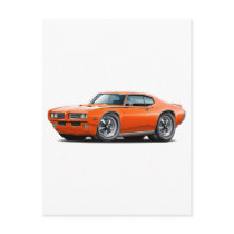 1969 GTO Judge Orange Car Postcard