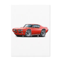 1969 GTO Judge Red Car Postcards