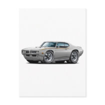 1969 GTO Judge Silver Car Postcard