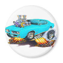 1969 GTO Turquoise Car Magnet