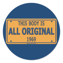1969 Original Car Body Round Sticker