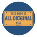 1969 Original Car Body Round Sticker