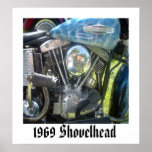 1969 Shovelhead Engine Print