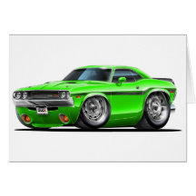 1970-72 Challenger Green Car Greeting Card