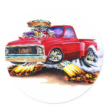 1970-72 Chevy C10 Red Truck Round Sticker