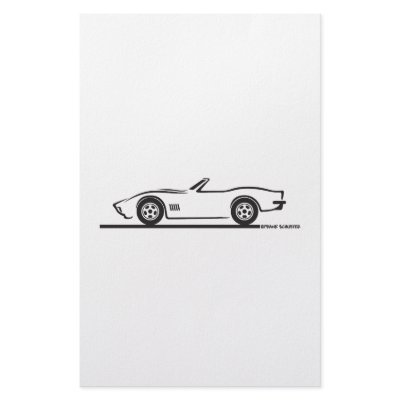 1970-72 Corvette Convertible Stationery Paper by frengi
