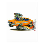 1970-72 Dodge Challenger Orange Car Post Card