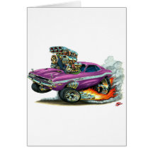 1970-72 Dodge Challenger Purple Car Greeting Card