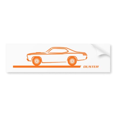1970-74 Duster Orange Car Bumper Stickers by suesescape