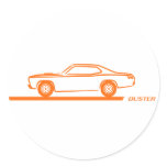 1970-74 Duster Orange Car Round Sticker